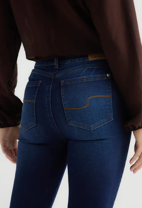 Jean elastik tono medio oscuro y fondo entero para mujer - Vista 4