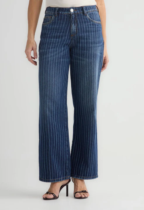 Jean retro medio líneas en bota para mujer - Vista 3