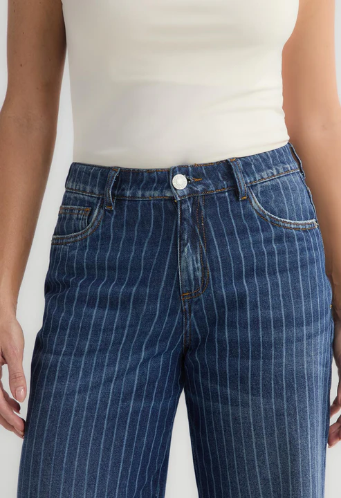 Jean retro medio líneas en bota para mujer - Vista 4