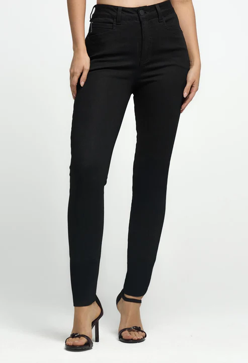 Jean levantacola negro con bolsillos para mujeres - Vista 4