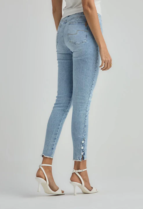 Jean levantacola medio con detalle en botas para mujer - Vista 3
