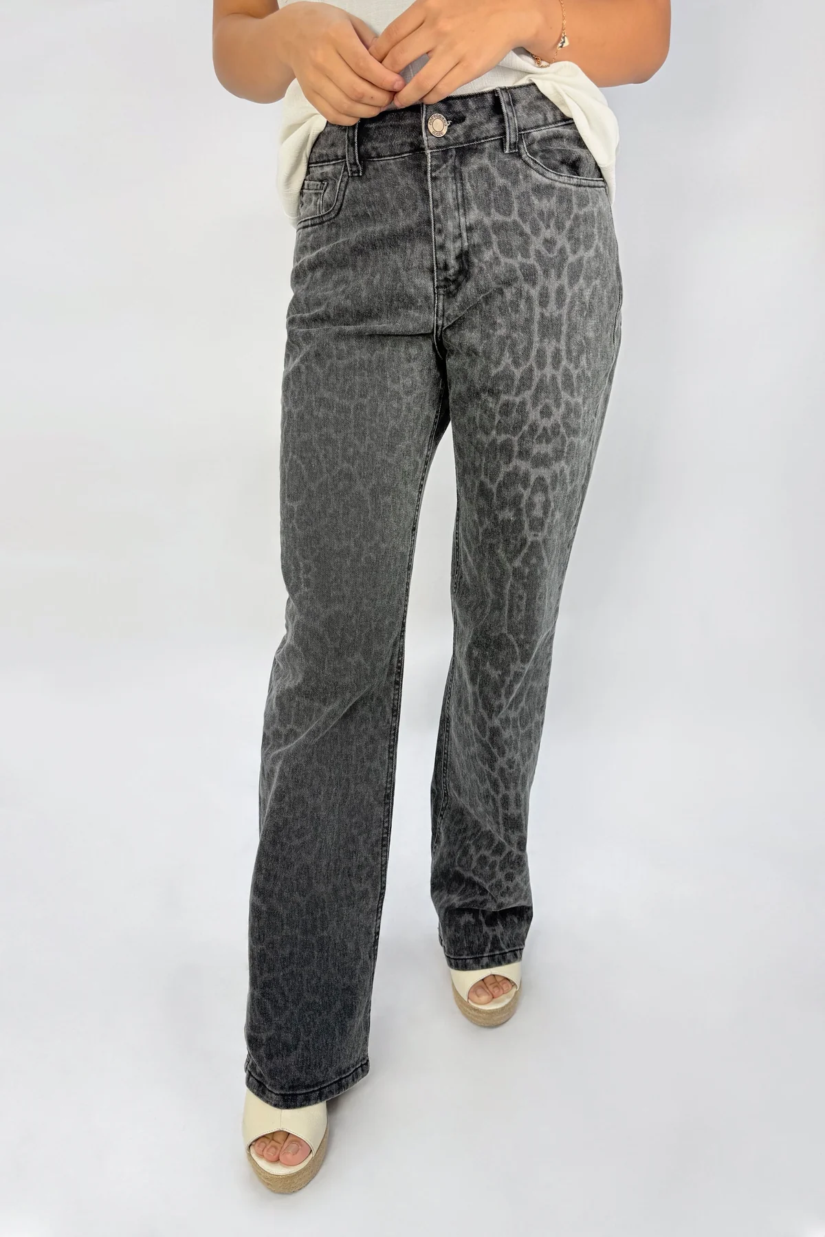 Jean Animal Print Pantera Negro